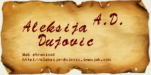 Aleksija Dujović vizit kartica